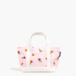 J Crew Peach Mini Structured Canvas Tote
